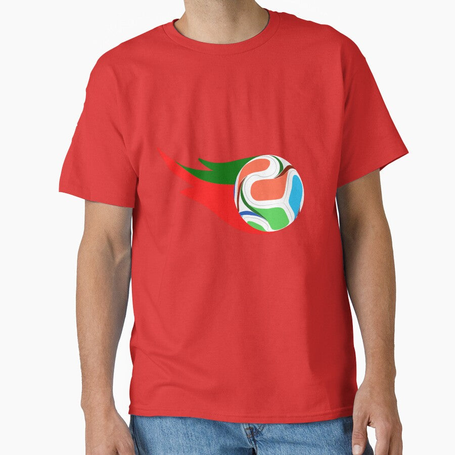 Portugal Flaming Soccer Ball  World Cup 2026 by Shorazu Unisex T-shirt, Sweatshirt, Hoodie, Long Sleeve Tee - T-Shirt, Sweatshirt, Hoodie