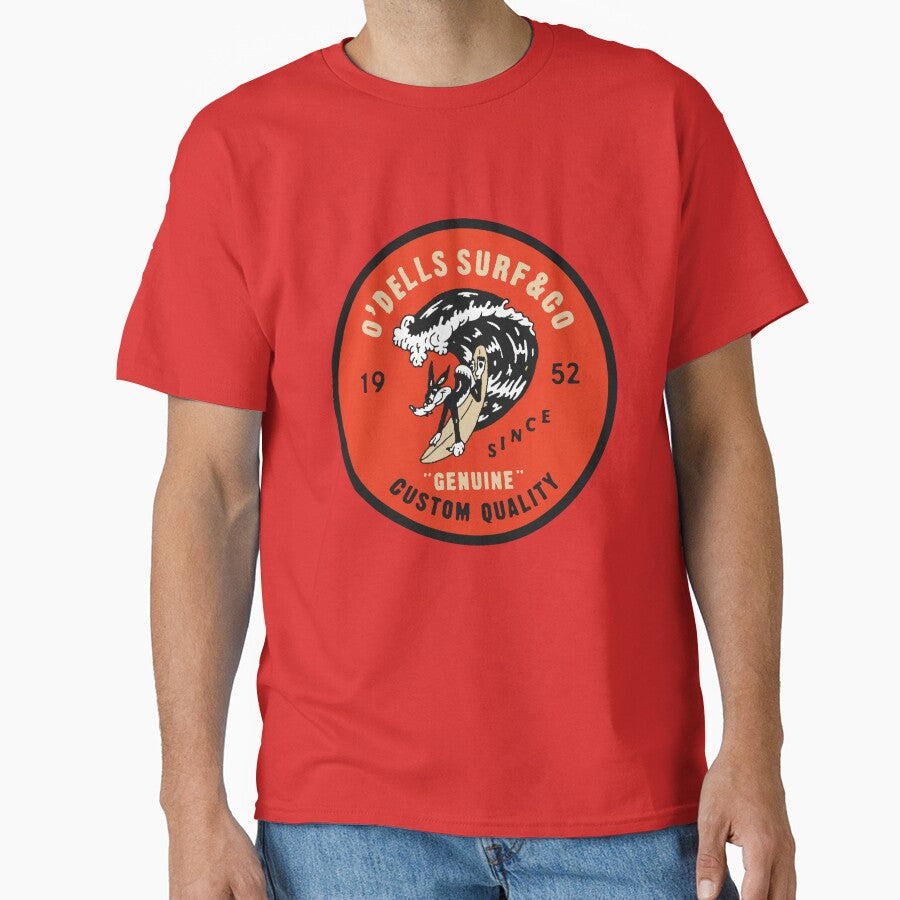 Vintage ODells Surf & Co. Surfboards Surfin Dog since 1952 fifties / sixties retro surf art logo by Kludoman - T-Shirt, Sweatshirt, Hoodie