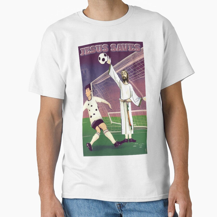 JESUS SAVES the goal (#02) by SolidEarthArt Unisex T-shirt, Sweatshirt, Hoodie, Long Sleeve Tee - T-Shirt, Sweatshirt, Hoodie