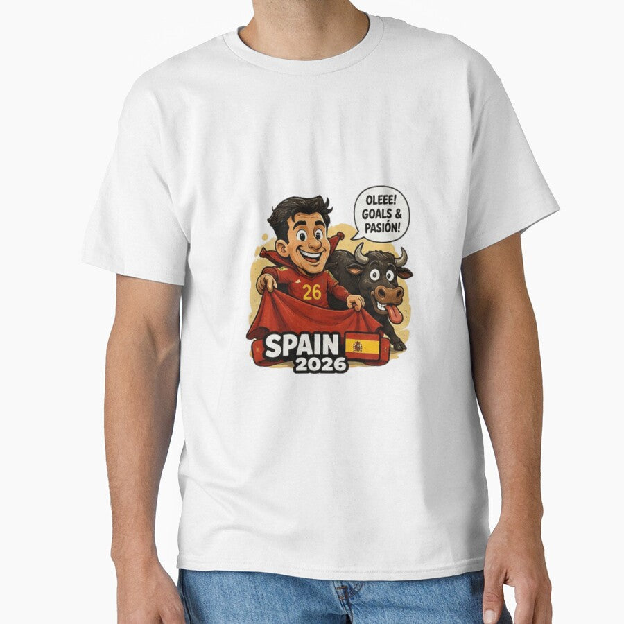 Spain 2026 Soccer Fan Sticker by Pixanova Unisex T-shirt, Sweatshirt, Hoodie, Long Sleeve Tee - T-Shirt, Sweatshirt, Hoodie