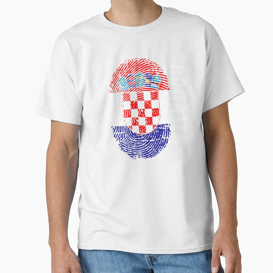Croatia Flag Fingerprint DNA Croatian by PartyShirts1 Unisex T-shirt, Sweatshirt, Hoodie, Long Sleeve Tee - T-Shirt, Sweatshirt, Hoodie