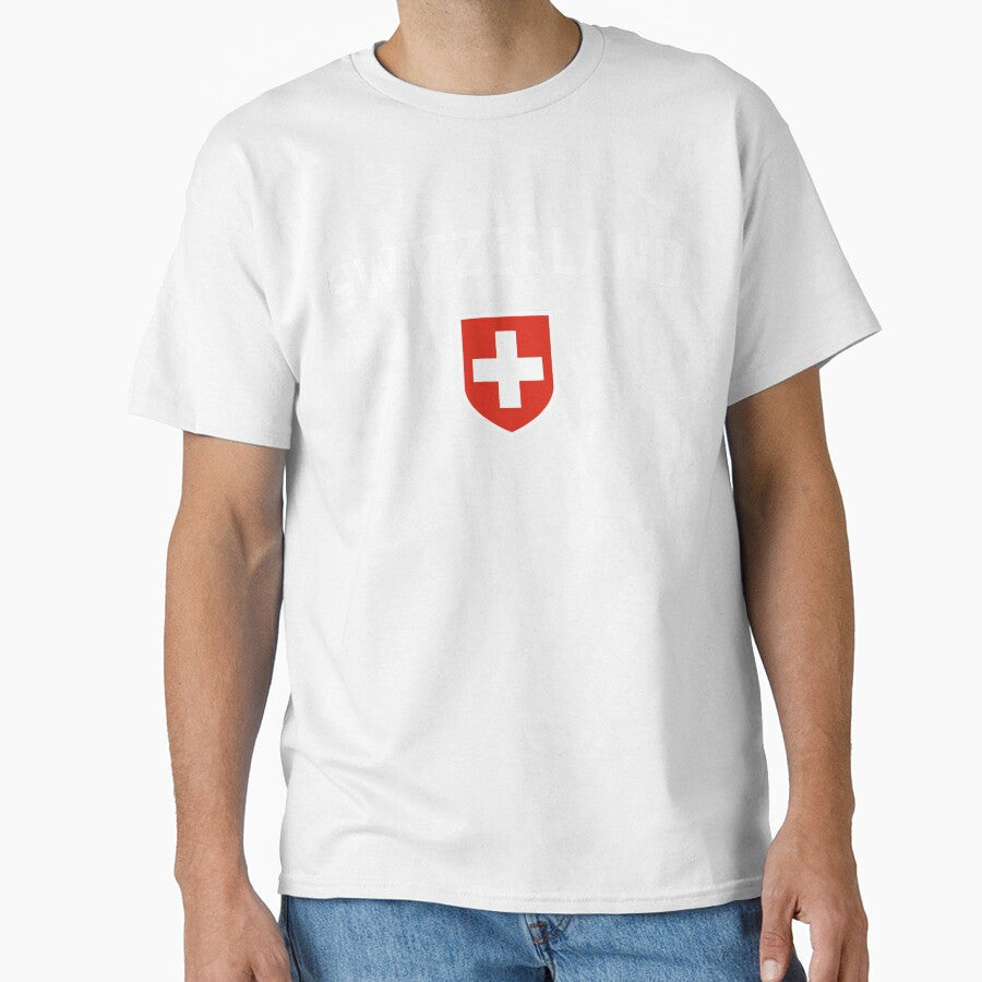 Switzerland Sports Fans Classic Flag Shield National Team Support by el-em-cee Unisex T-shirt, Sweatshirt, Hoodie, Long Sleeve Tee - T-Shirt, Sweatshirt, Hoodie