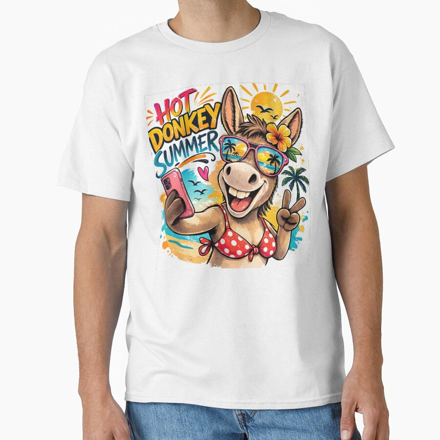 Hot Donkey Summer by DonkeysinBras Unisex T-shirt, Sweatshirt, Hoodie, Long Sleeve Tee - T-Shirt, Sweatshirt, Hoodie