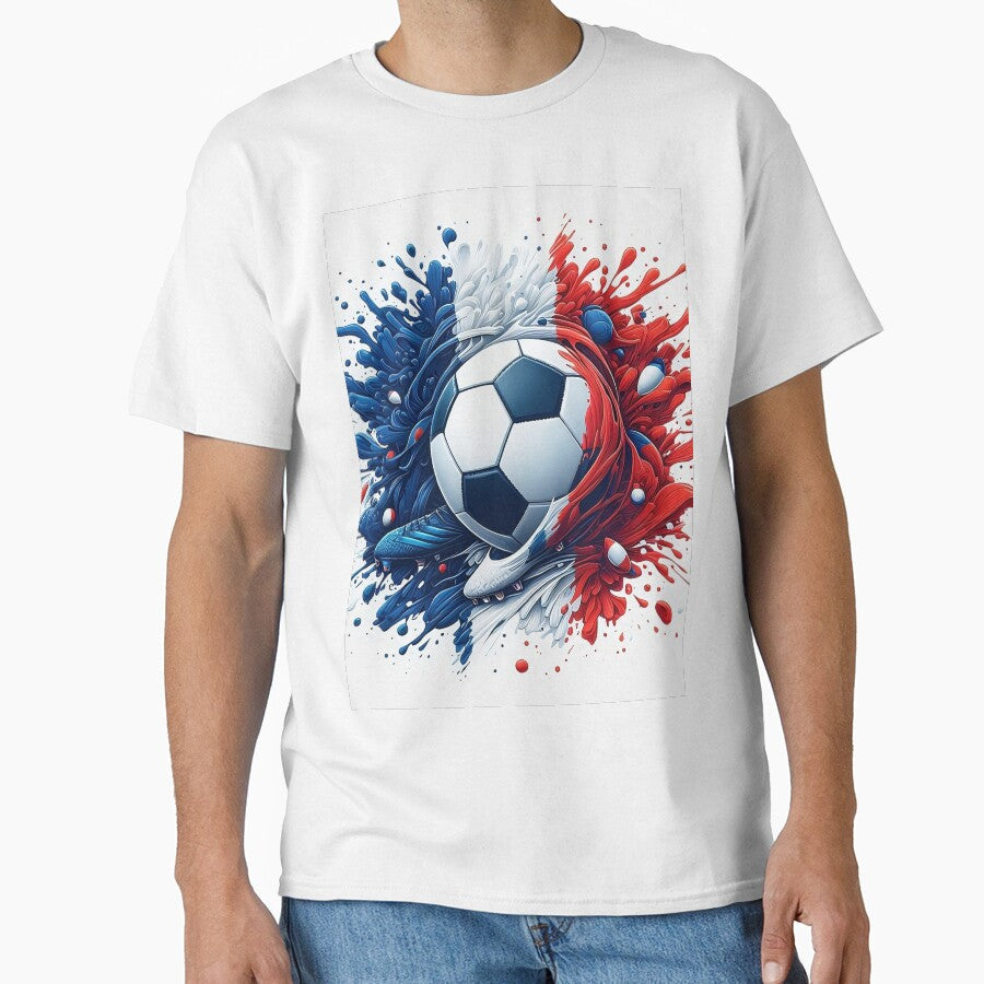 quipe Tricolore: Football art in blue, white and red by Sascha-Heiko Unisex T-shirt, Sweatshirt, Hoodie, Long Sleeve Tee - T-Shirt, Sweatshirt, Hoodie
