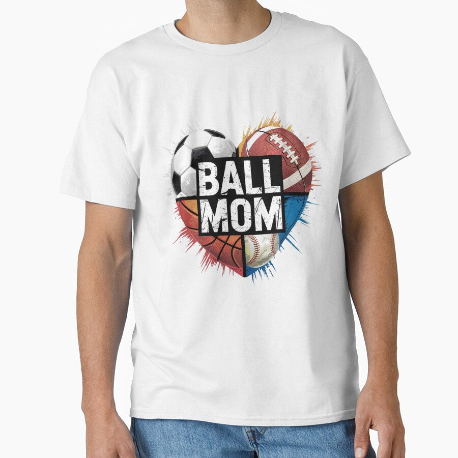 Mom Of Both Heart Soccer Baseball by Print_Fuse Unisex T-shirt, Sweatshirt, Hoodie, Long Sleeve Tee - T-Shirt, Sweatshirt, Hoodie