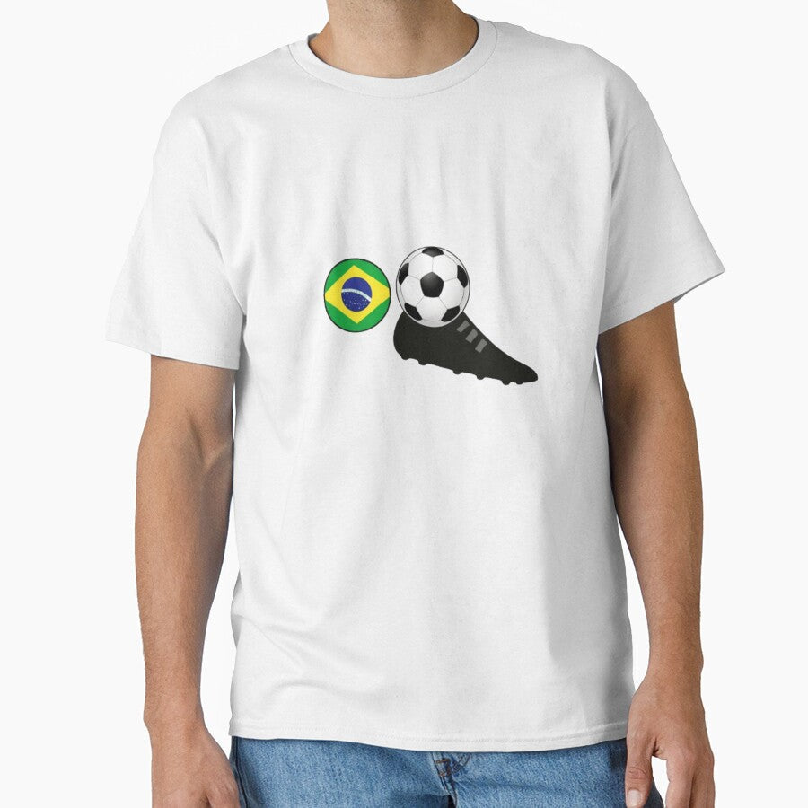 Brazil Football Power Kick  Samba Soccer Boot & Ball Design by thesmilngnature Unisex T-shirt, Sweatshirt, Hoodie, Long Sleeve Tee - T-Shirt, Sweatshirt, Hoodie