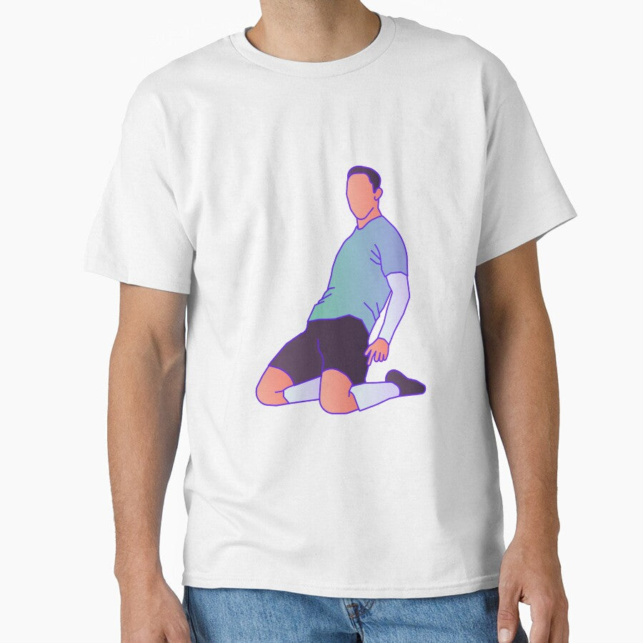 Coloured Celebrating Player 2 | Player Celebration by Football Stickers World Unisex T-shirt, Sweatshirt, Hoodie, Long Sleeve Tee - T-Shirt, Sweatshirt, Hoodie