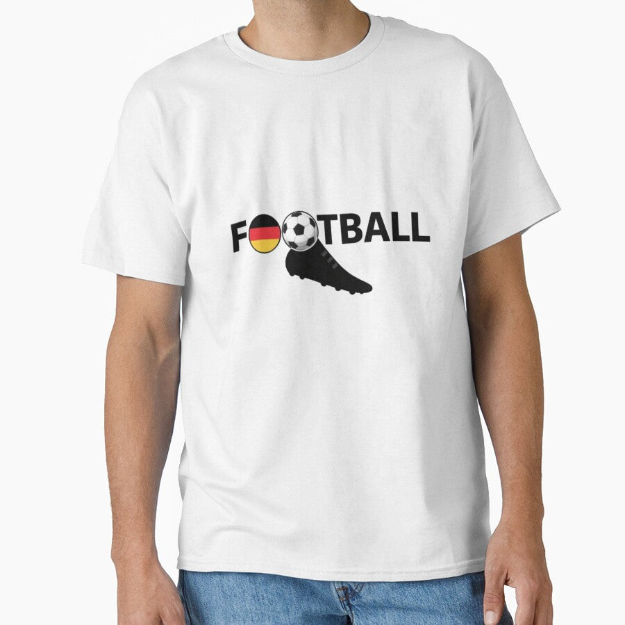 German Football Wordmark  Soccer Ball & Boot Logo Design by thesmilngnature Unisex T-shirt, Sweatshirt, Hoodie, Long Sleeve Tee - T-Shirt, Sweatshirt, Hoodie