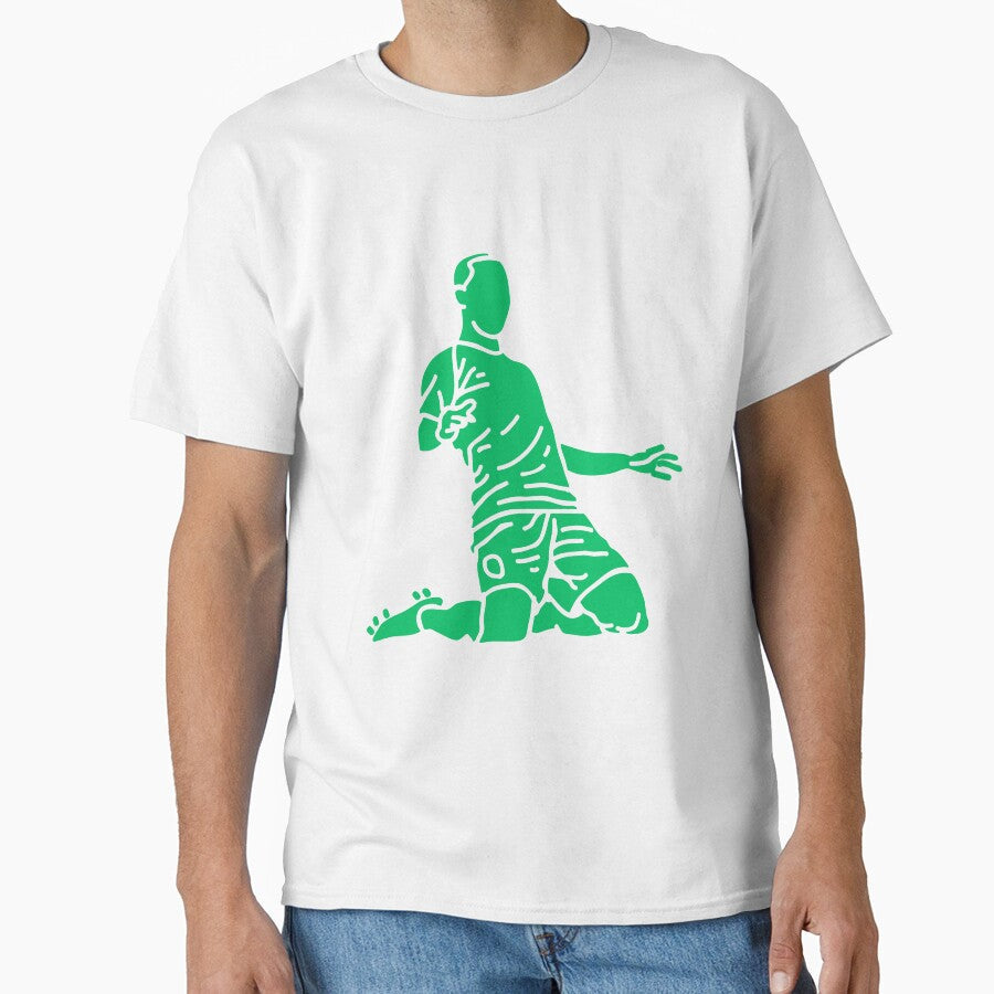 Green Celebrating Player | Player Celebration by Football Stickers World Unisex T-shirt, Sweatshirt, Hoodie, Long Sleeve Tee - T-Shirt, Sweatshirt, Hoodie