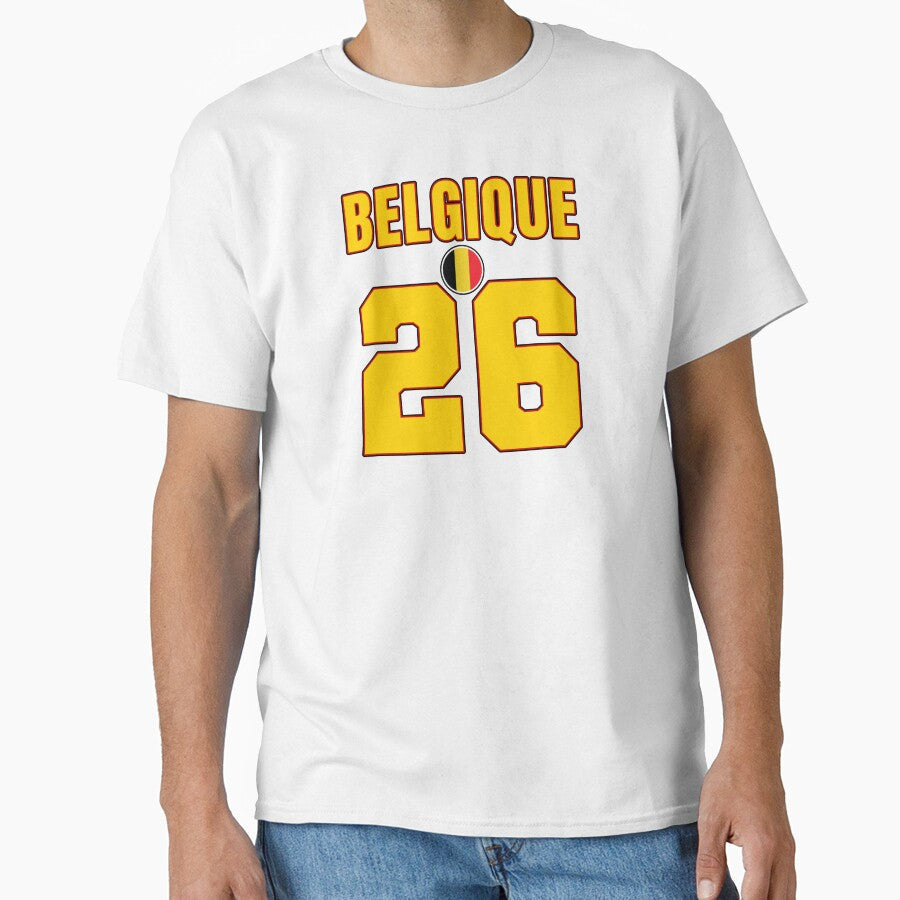Belgium 26 Football Shirt Style Design  Belgium National Team Apparel by The Hairy Melon Unisex T-shirt, Sweatshirt, Hoodie, Long Sleeve Tee - T-Shirt, Sweatshirt, Hoodie