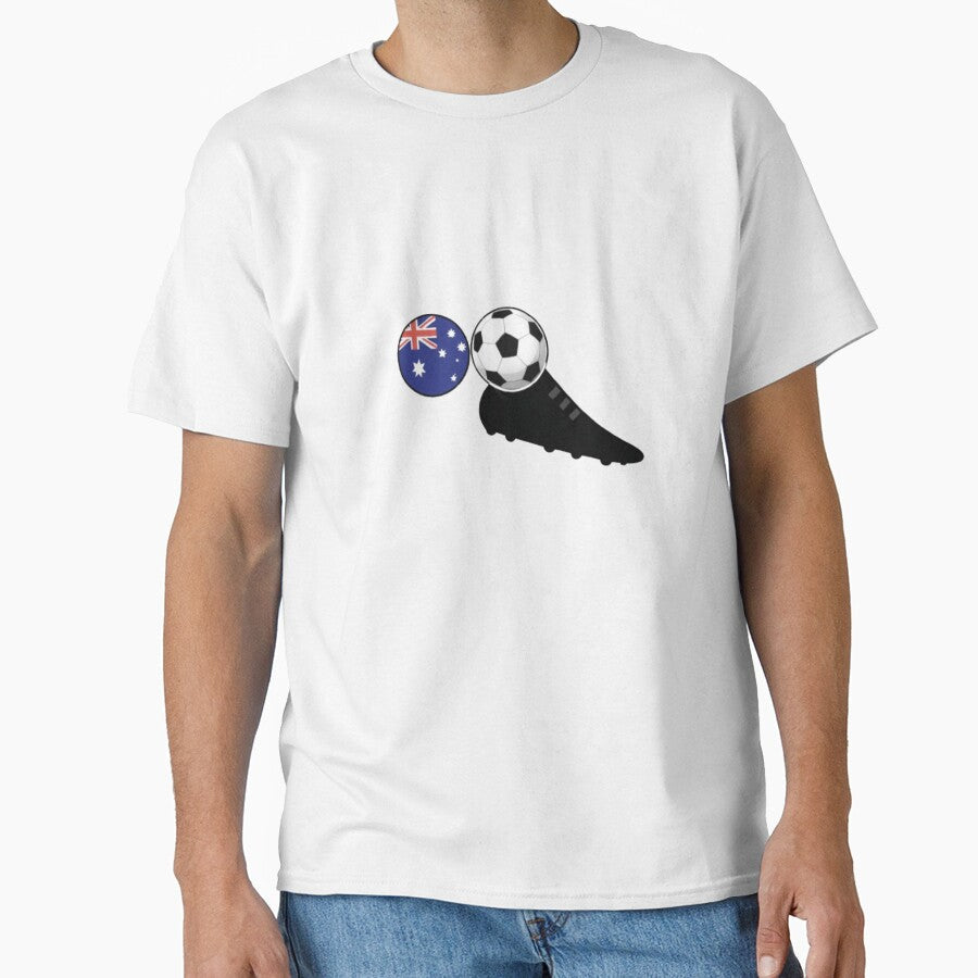 Aussie Soccer Vibes  Flag, Ball & Boot Combo by thesmilngnature Unisex T-shirt, Sweatshirt, Hoodie, Long Sleeve Tee - T-Shirt, Sweatshirt, Hoodie
