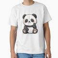 Cute Panda Peace Sign  Kawaii Panda Cartoon Sticker | Adorable Animal Aesthetic Art by snaperos - T-Shirt, Sweatshirt, Hoodie