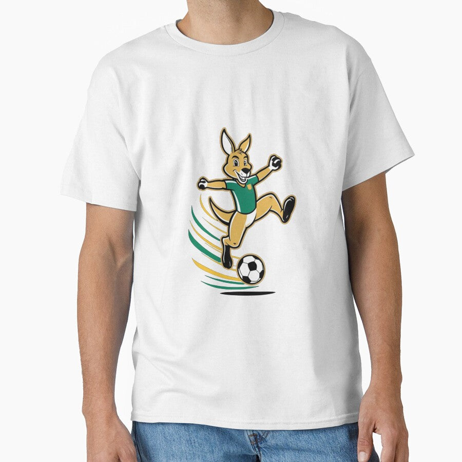 Dynamic Australian Kangaroo Soccer Player Mascot Art by PMTaurus Unisex T-shirt, Sweatshirt, Hoodie, Long Sleeve Tee - T-Shirt, Sweatshirt, Hoodie