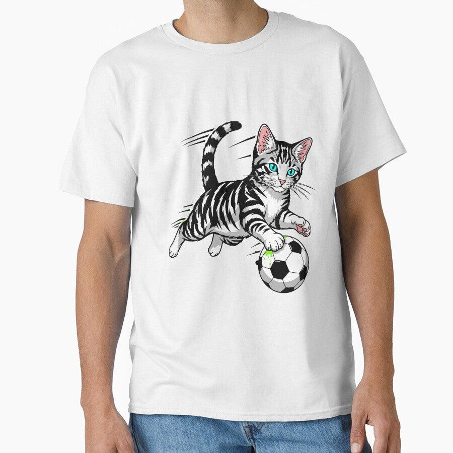 cat soccer by Uglyandcute Unisex T-shirt, Sweatshirt, Hoodie, Long Sleeve Tee - T-Shirt, Sweatshirt, Hoodie