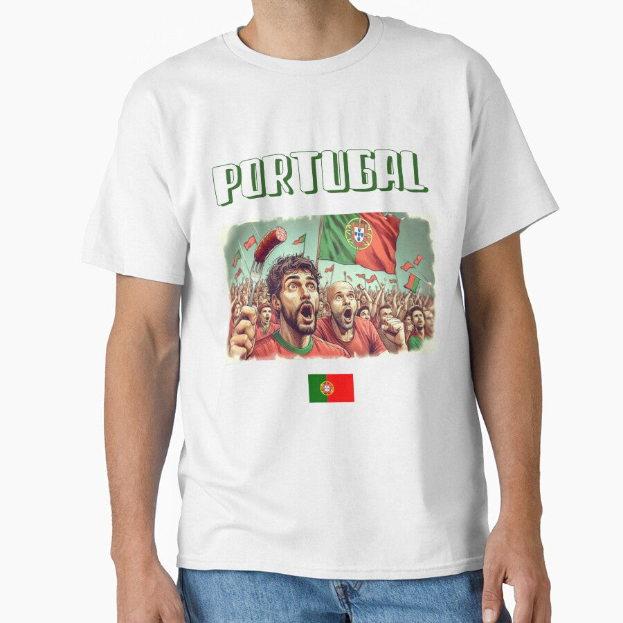 Portugal Fans Euro24, sausage on a Fork. by Get-Forked Unisex T-shirt, Sweatshirt, Hoodie, Long Sleeve Tee - T-Shirt, Sweatshirt, Hoodie