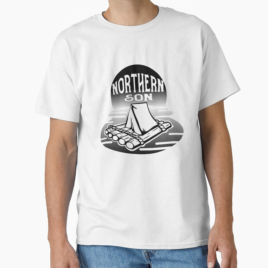Huck's raft on Mississippi at sunset by Northernson2026 Unisex T-shirt, Sweatshirt, Hoodie, Long Sleeve Tee - T-Shirt, Sweatshirt, Hoodie