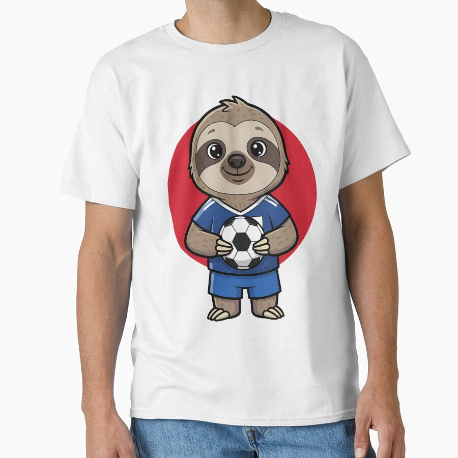 Japan Sloth Soccer Football Mascot by k3rstman1 Unisex T-shirt, Sweatshirt, Hoodie, Long Sleeve Tee - T-Shirt, Sweatshirt, Hoodie