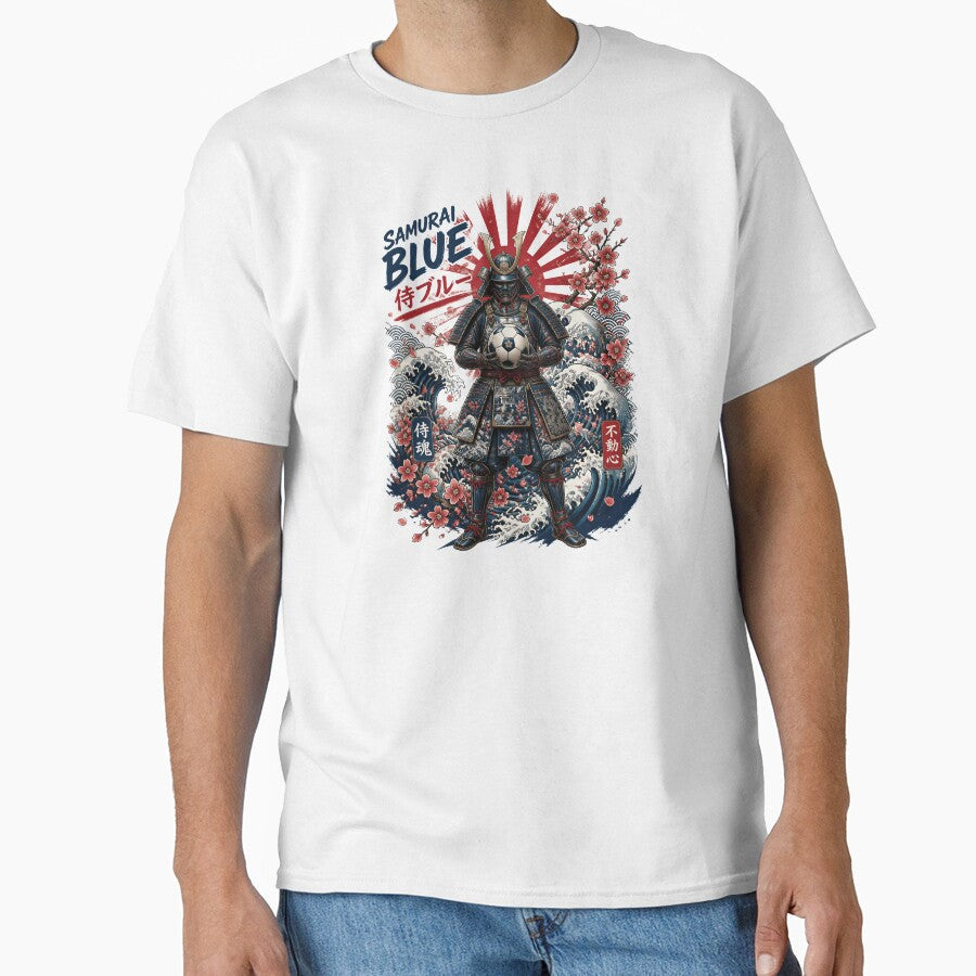 Japan Soccer Samurai - Samurai Blue Vintage  Japanese Football Fan T-Shirt by 18-30 Unisex T-shirt, Sweatshirt, Hoodie, Long Sleeve Tee - T-Shirt, Sweatshirt, Hoodie