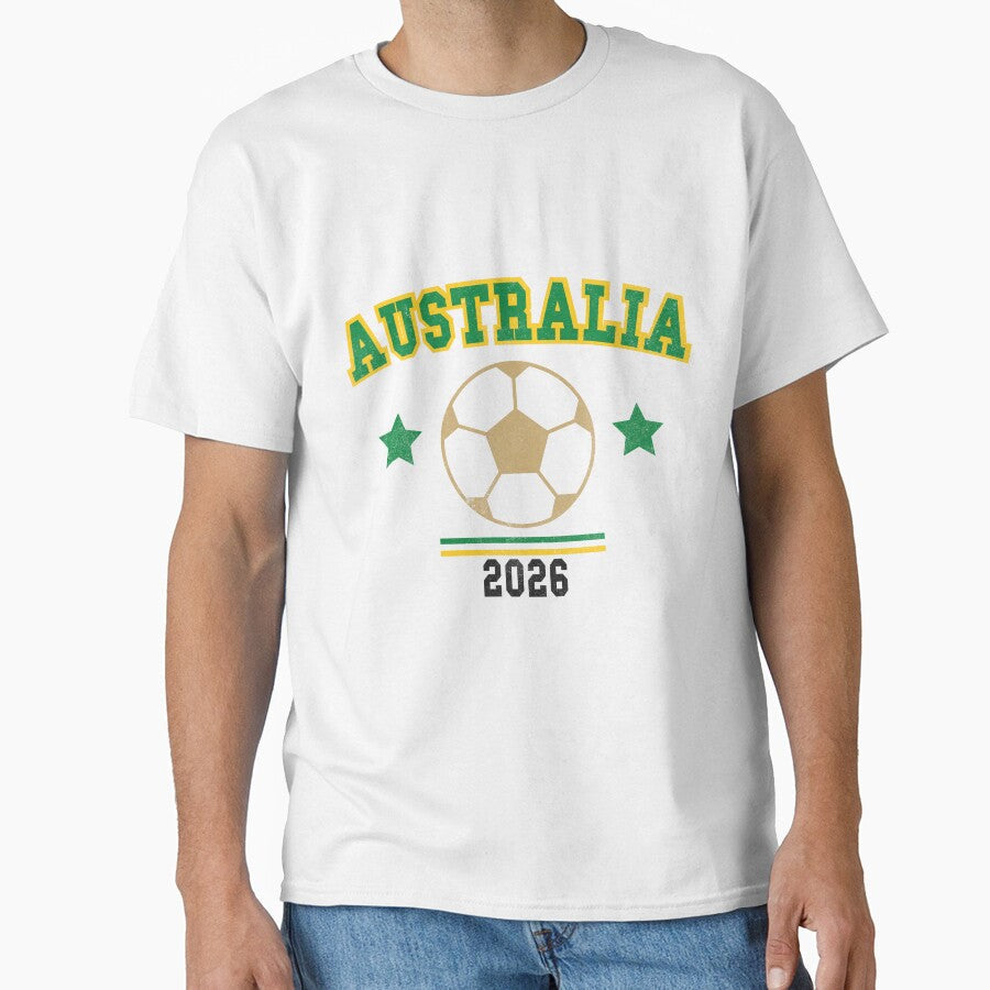 Australia 2026  Vintage Soccer Tee by C & T ArtLab Unisex T-shirt, Sweatshirt, Hoodie, Long Sleeve Tee - T-Shirt, Sweatshirt, Hoodie