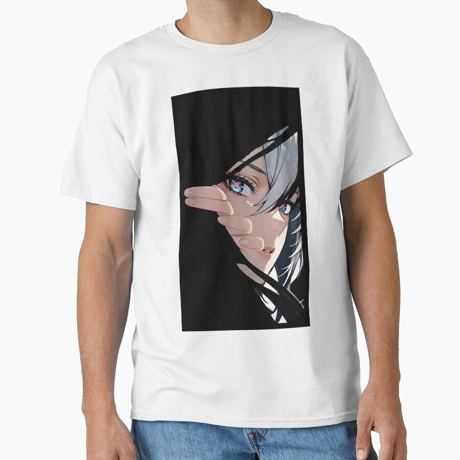 Anime Aesthetic Girl Eye Glow Minimal Dark Art | Cyberpunk Manga Style Portrait by Dyan4 Unisex T-shirt, Sweatshirt, Hoodie, Long Sleeve Tee - T-Shirt, Sweatshirt, Hoodie