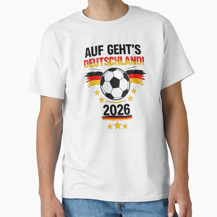 Auf Gehts Deutschland Germany Soccer Football Supporter Team Pride 2026 T-Shirt by Serene woods - T-Shirt, Sweatshirt, Hoodie