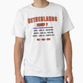 Netherlands Football Fixtures T-Shirt  Group F Schedule Shirt by The Hairy Melon Unisex T-shirt, Sweatshirt, Hoodie, Long Sleeve Tee - T-Shirt, Sweatshirt, Hoodie