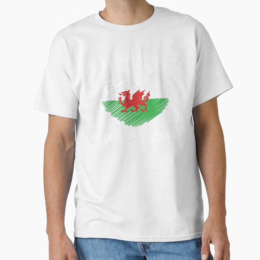 I_d Rather Be in Wrexham - Welsh Flag Heart by MimounArt Unisex T-shirt, Sweatshirt, Hoodie, Long Sleeve Tee - T-Shirt, Sweatshirt, Hoodie