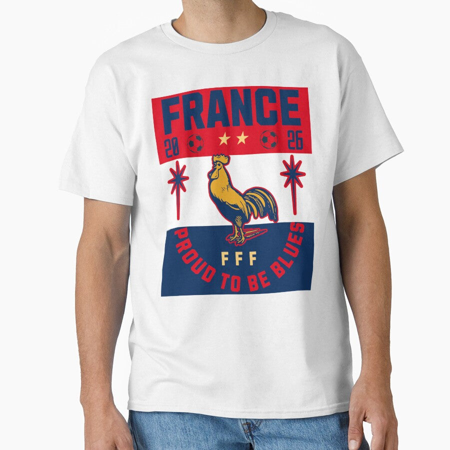 France Football 2026 Vintage Rooster Soccer Fan Design by Abaseen Unisex T-shirt, Sweatshirt, Hoodie, Long Sleeve Tee - T-Shirt, Sweatshirt, Hoodie