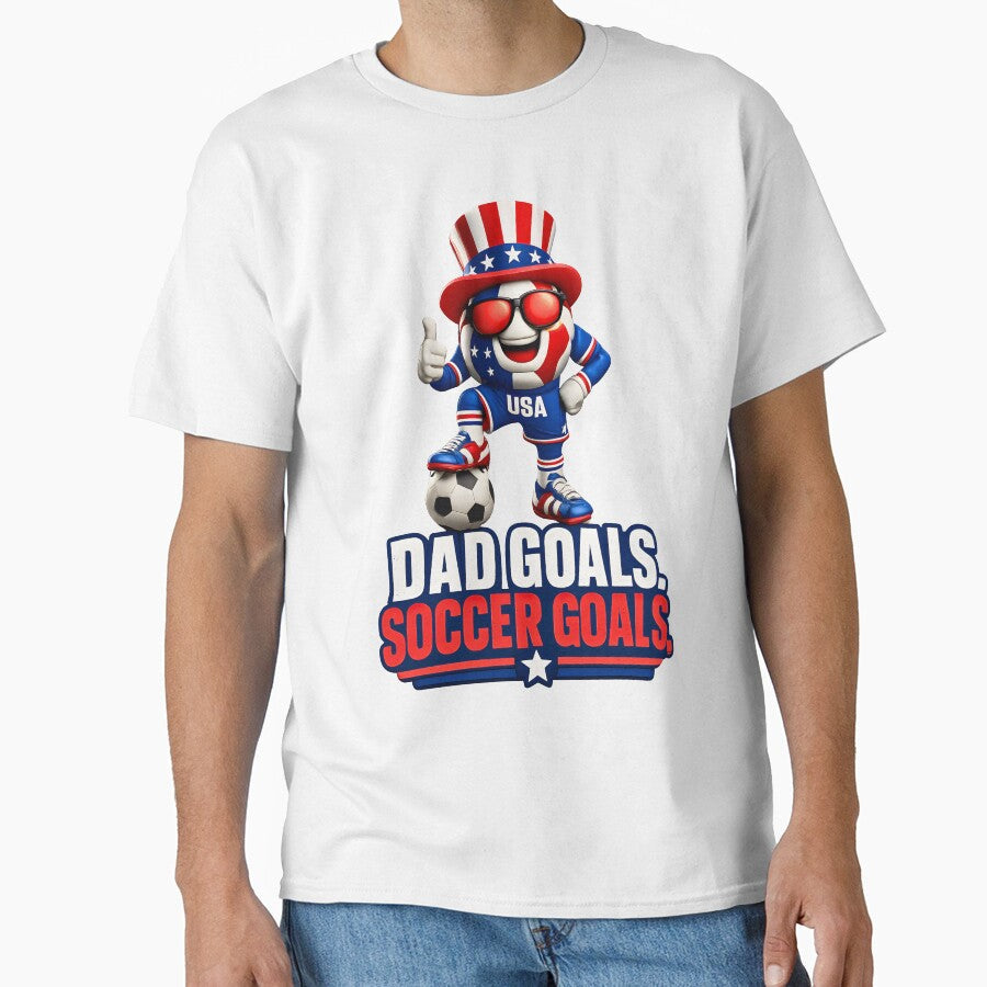 Dad Goals Soccer Goals | Patriotic USA Soccer Dad Funny Father's Day Design by ArtSpark Studio - T-Shirt, Sweatshirt, Hoodie