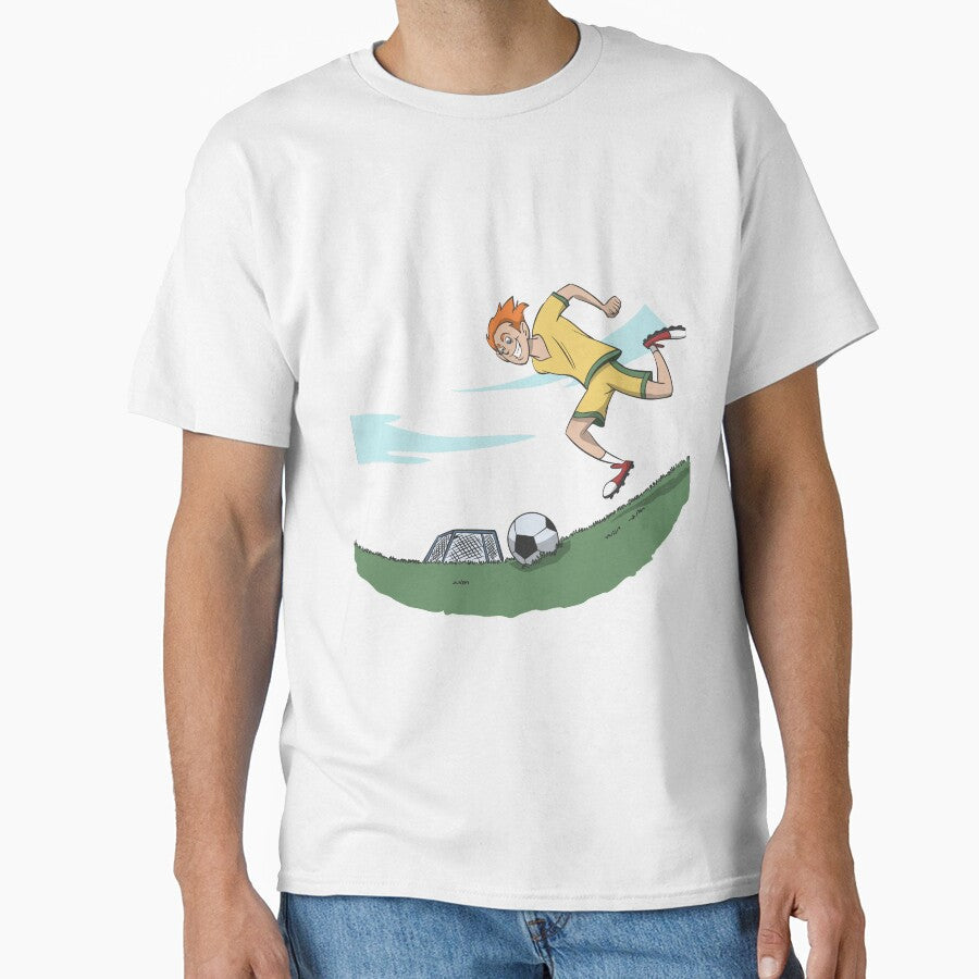 Soccer on green grass with goal by Monkey Ful Unisex T-shirt, Sweatshirt, Hoodie, Long Sleeve Tee - T-Shirt, Sweatshirt, Hoodie