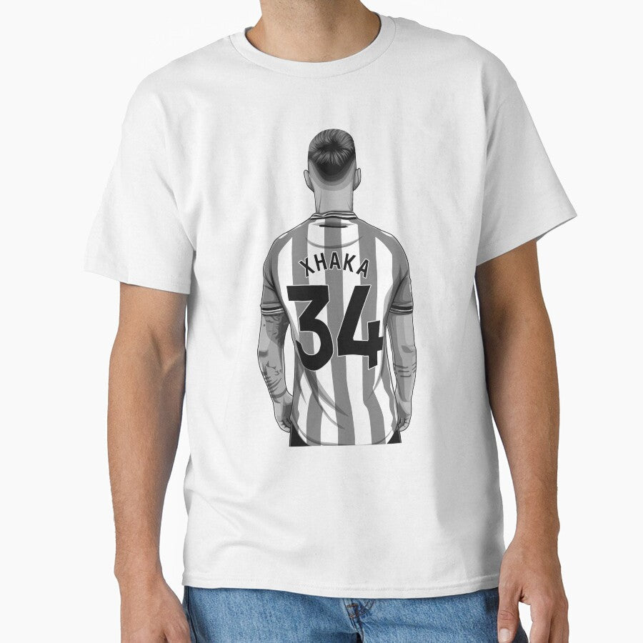 Granit Xhaka Black and White Version by Aldduardo Unisex T-shirt, Sweatshirt, Hoodie, Long Sleeve Tee - T-Shirt, Sweatshirt, Hoodie