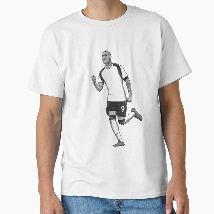 Richarlison Black and White Version by Aldduardo Unisex T-shirt, Sweatshirt, Hoodie, Long Sleeve Tee - T-Shirt, Sweatshirt, Hoodie