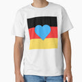 Blue heart on German flag by madkiitten Unisex T-shirt, Sweatshirt, Hoodie, Long Sleeve Tee - T-Shirt, Sweatshirt, Hoodie