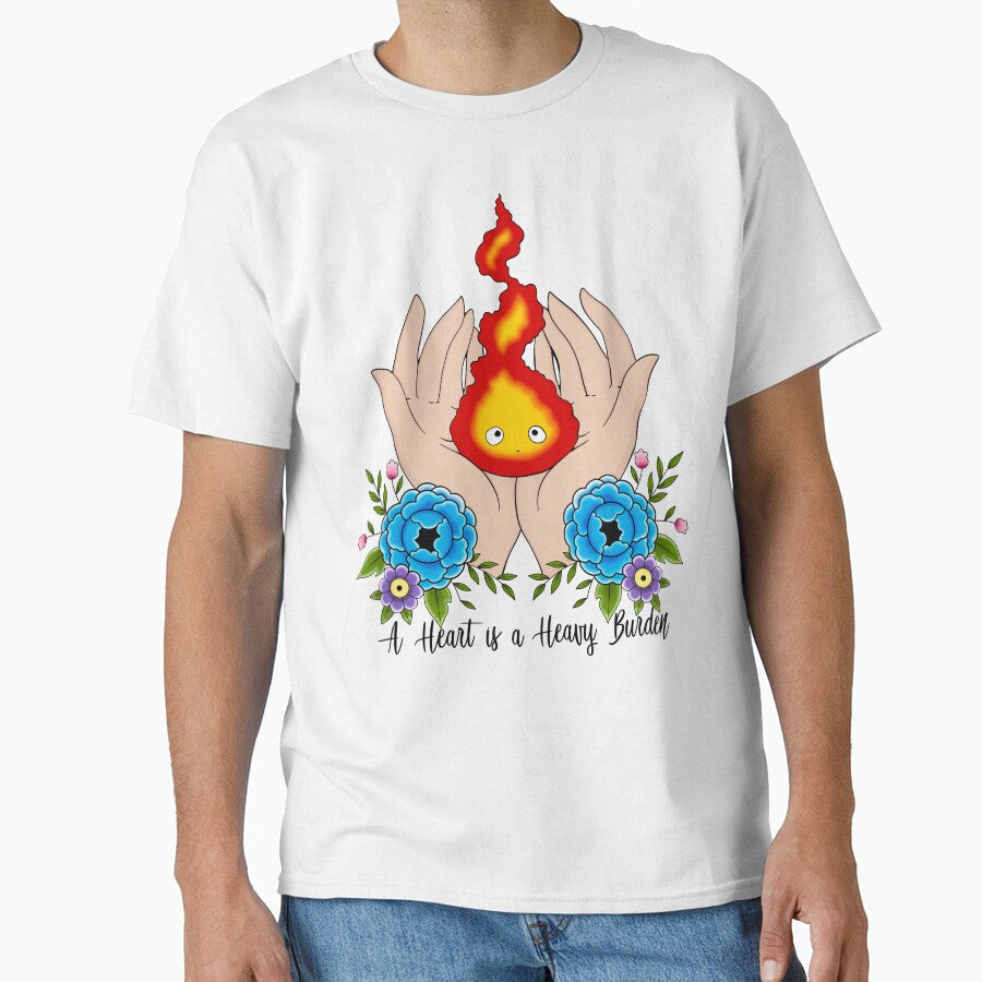 Calcifer The Hearts a Heavy Burden by Pundamentally Unisex T-shirt, Sweatshirt, Hoodie, Long Sleeve Tee - T-Shirt, Sweatshirt, Hoodie