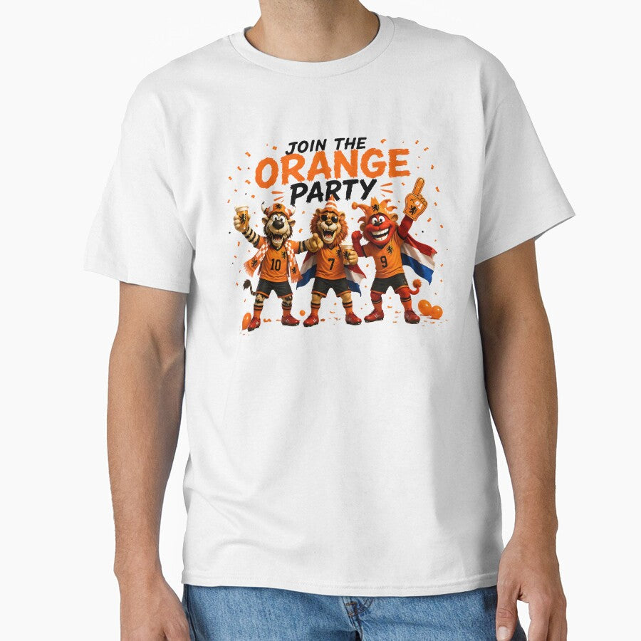Join The Orange Party Netherlands Soccer Fans by WabiSabiSjak Unisex T-shirt, Sweatshirt, Hoodie, Long Sleeve Tee - T-Shirt, Sweatshirt, Hoodie