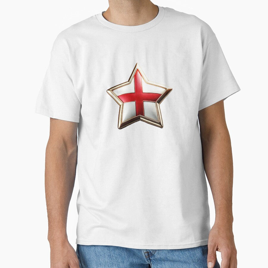 England Pride - Shiny St. George's Cross Star Design by Highlandkings Unisex T-shirt, Sweatshirt, Hoodie, Long Sleeve Tee - T-Shirt, Sweatshirt, Hoodie