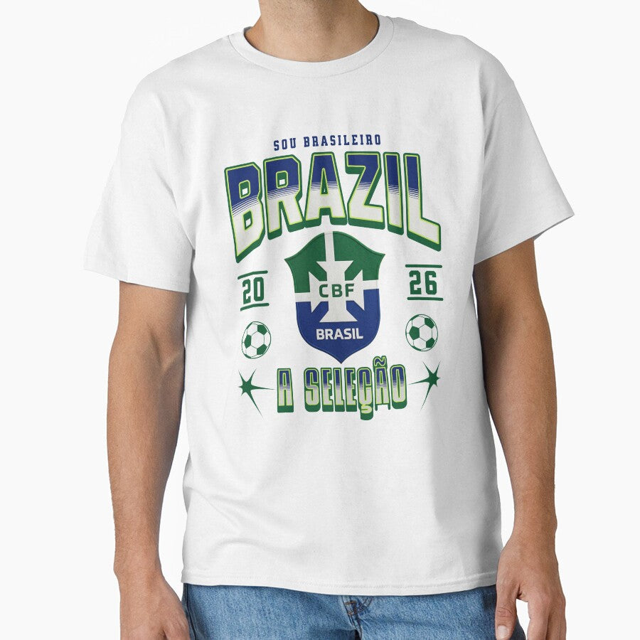 Brazil Soccer 2026 A Selecao Sou Brasileiro Football Fan Design by Abaseen Unisex T-shirt, Sweatshirt, Hoodie, Long Sleeve Tee - T-Shirt, Sweatshirt, Hoodie