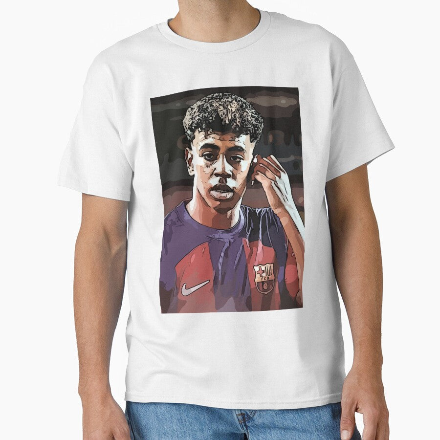 Lamine Yamal comic Style. FC Barcelona. Design 2 by ocusido Unisex T-shirt, Sweatshirt, Hoodie, Long Sleeve Tee - T-Shirt, Sweatshirt, Hoodie