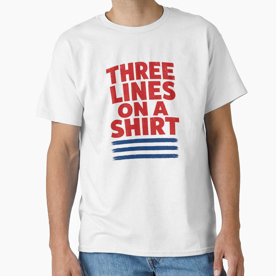 Three Lines On A Shirt Funny Football Fan Parody Retro Sports Design by UrbanKangaroo Unisex T-shirt, Sweatshirt, Hoodie, Long Sleeve Tee - T-Shirt, Sweatshirt, Hoodie