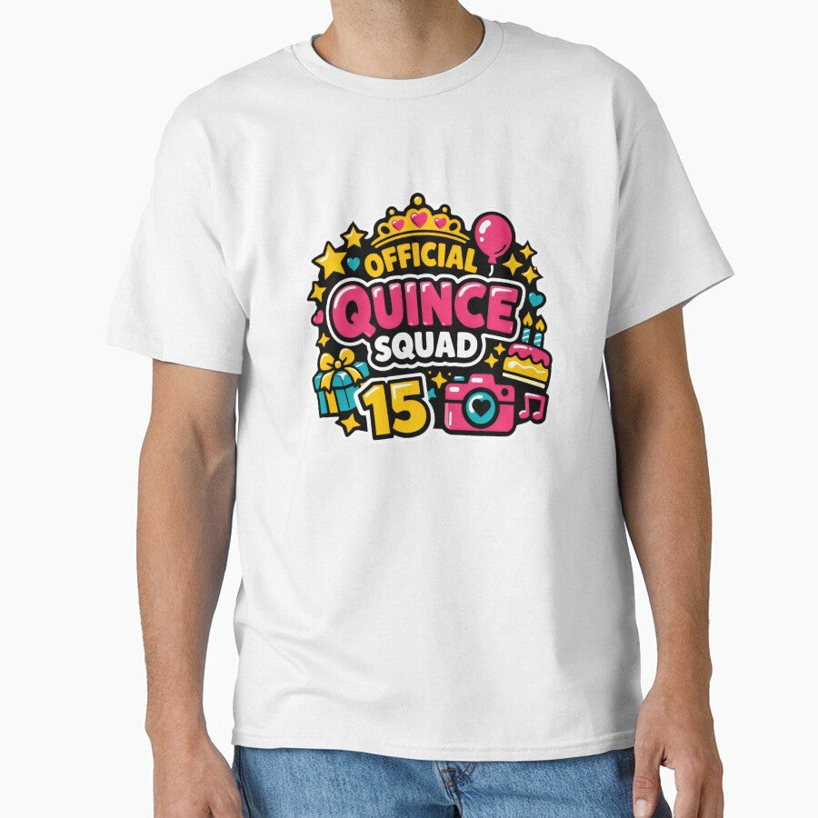 Official Quince Squad 15 Birthday Celebration by SplashTastic Unisex T-shirt, Sweatshirt, Hoodie, Long Sleeve Tee - T-Shirt, Sweatshirt, Hoodie