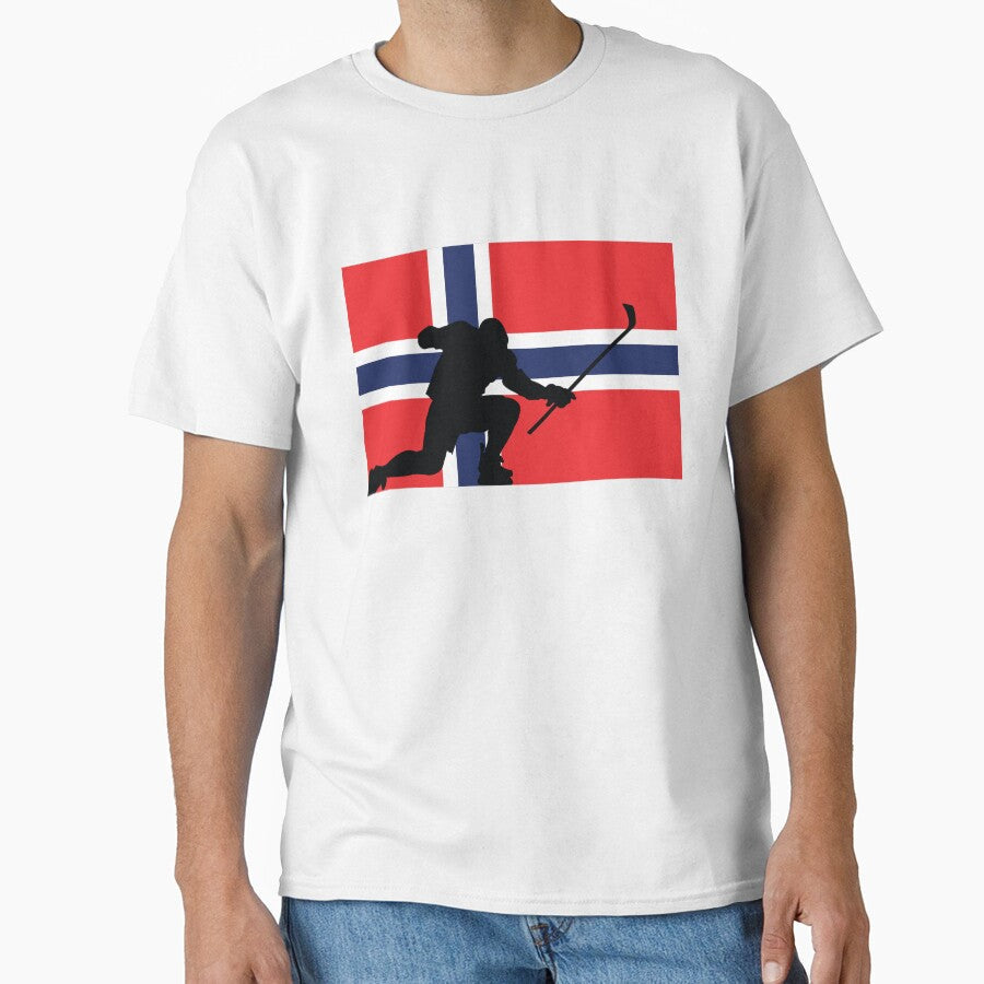 Norway Ice Hockey Silhouette Celebration by CanvasTee Unisex T-shirt, Sweatshirt, Hoodie, Long Sleeve Tee - T-Shirt, Sweatshirt, Hoodie