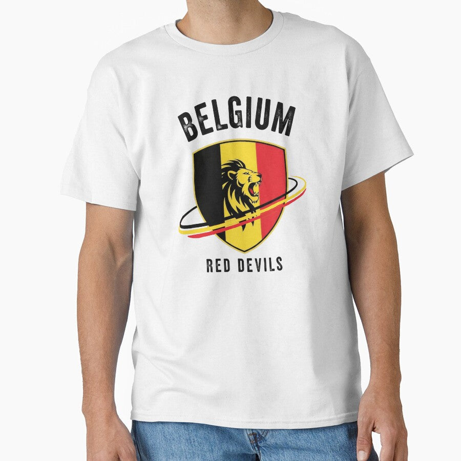 Belgium Red Devils Lion Emblem by Majorprint Unisex T-shirt, Sweatshirt, Hoodie, Long Sleeve Tee - T-Shirt, Sweatshirt, Hoodie