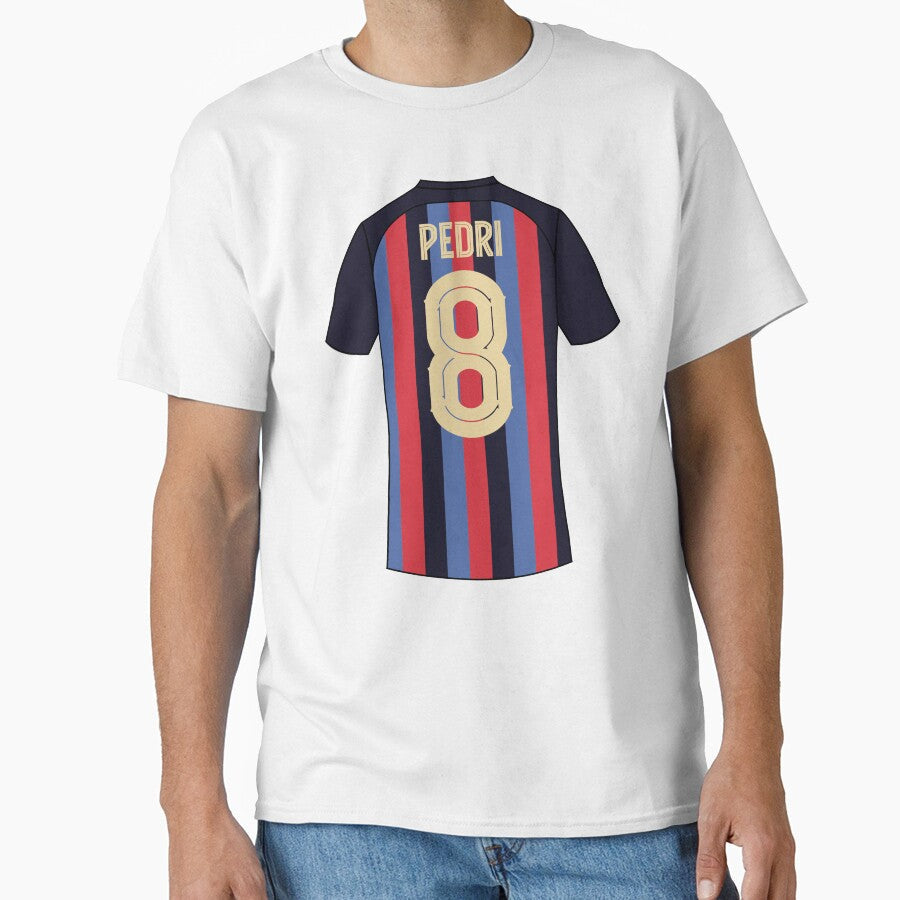 Pedri Barcelona football jersey number 8 by Justtrendytees Unisex T-shirt, Sweatshirt, Hoodie, Long Sleeve Tee - T-Shirt, Sweatshirt, Hoodie