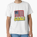 Exciting hockey goal, complete with puck in American flag net by Jdee23 Unisex T-shirt, Sweatshirt, Hoodie, Long Sleeve Tee - T-Shirt, Sweatshirt, Hoodie