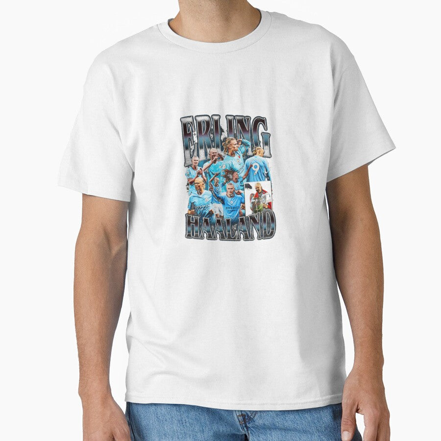 Erling Haaland Retro Bootleg by KahnHolliday Unisex T-shirt, Sweatshirt, Hoodie, Long Sleeve Tee - T-Shirt, Sweatshirt, Hoodie