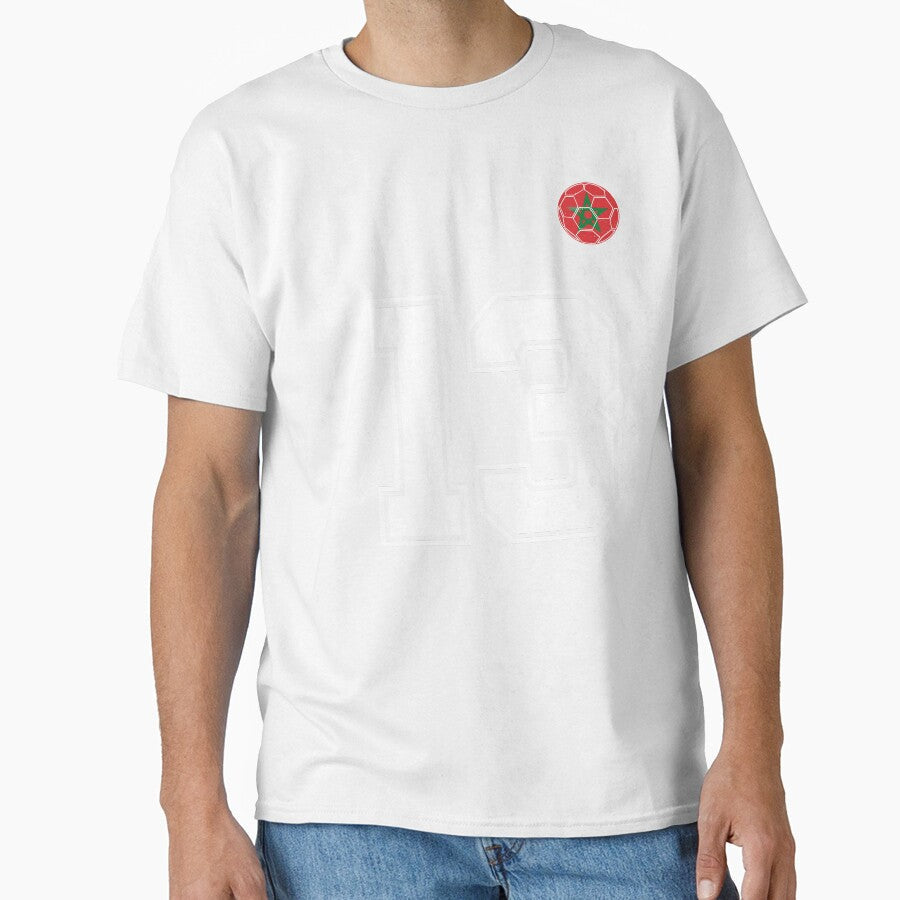 Morocco Soccer Number 13 Vintage Sports Fan by OliviaHayesArt Unisex T-shirt, Sweatshirt, Hoodie, Long Sleeve Tee - T-Shirt, Sweatshirt, Hoodie