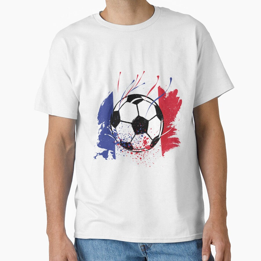 France Football France Flag Grunge Footballfan by Designer-Girl Unisex T-shirt, Sweatshirt, Hoodie, Long Sleeve Tee - T-Shirt, Sweatshirt, Hoodie