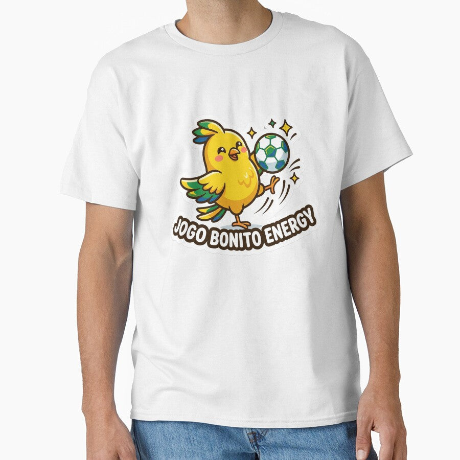 Jogo Bonito Energy Cute Brazilian Canary Football Soccer Sticker by Greemo03 Unisex T-shirt, Sweatshirt, Hoodie, Long Sleeve Tee - T-Shirt, Sweatshirt, Hoodie