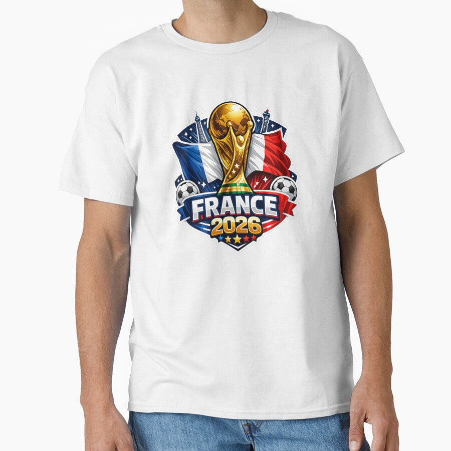 France 2026 Football Fan Pride Blue White Red Vintage Design by fredmascarenas Unisex T-shirt, Sweatshirt, Hoodie, Long Sleeve Tee - T-Shirt, Sweatshirt, Hoodie
