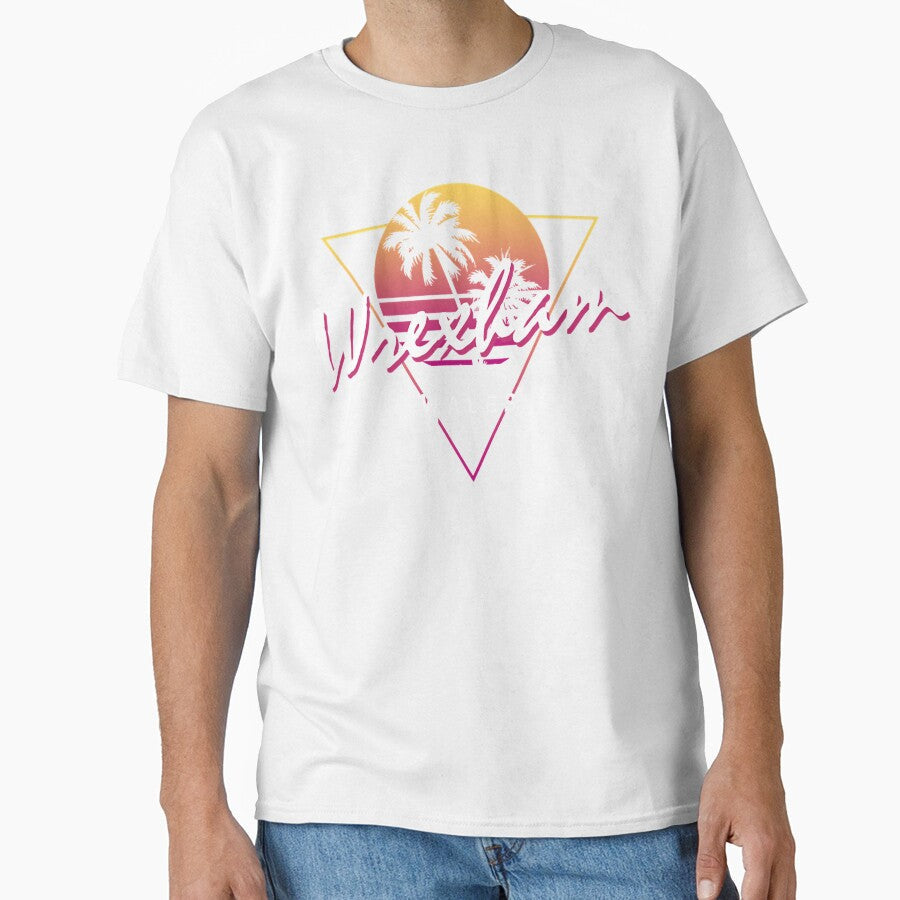 Funny 80s Retro Sunset _Wrexham_ Wales by MimounArt Unisex T-shirt, Sweatshirt, Hoodie, Long Sleeve Tee - T-Shirt, Sweatshirt, Hoodie